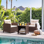 Devoko 3 Pieces Patio Furniture Set, PE Rattan Wicker Patio Set - Image 6