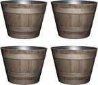 Classic Home and Garden Whiskey Plastic Resin Flower Pot Barrel Planter by ClassicHomeandGarden