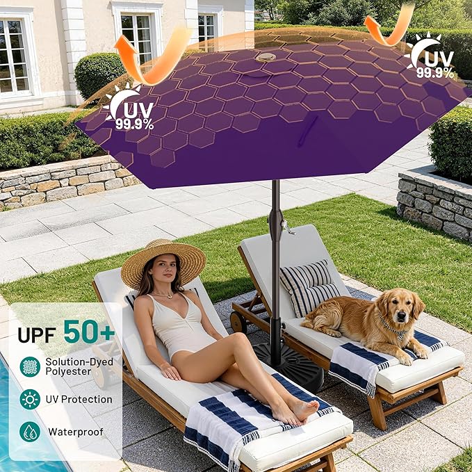 AreShark 7.5FT Patio Umbrella Table Market Umbrella - Image 3