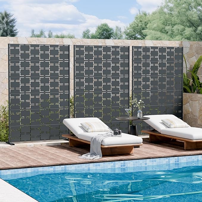 Casaphoria Metal Privacy Screen Outdoor, Darkgray-Square - Image 3