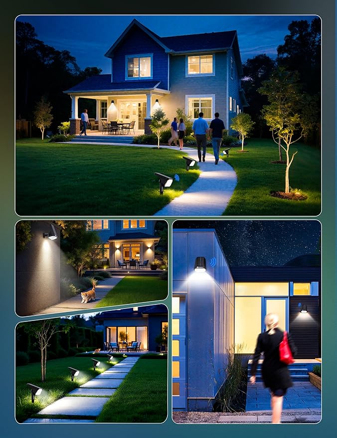Brightown 4 Pack Solar Motion Lights Outdoor Waterproof, Motion Sensor Spot - Image 7
