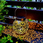 2 Pack Outdoor Solar Hanging Lantern Lights Metal LED Decorative Lamp - Image 4