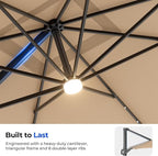 HOMSHADE 10 ft Square Cantilever Patio Umbrella - Image 8
