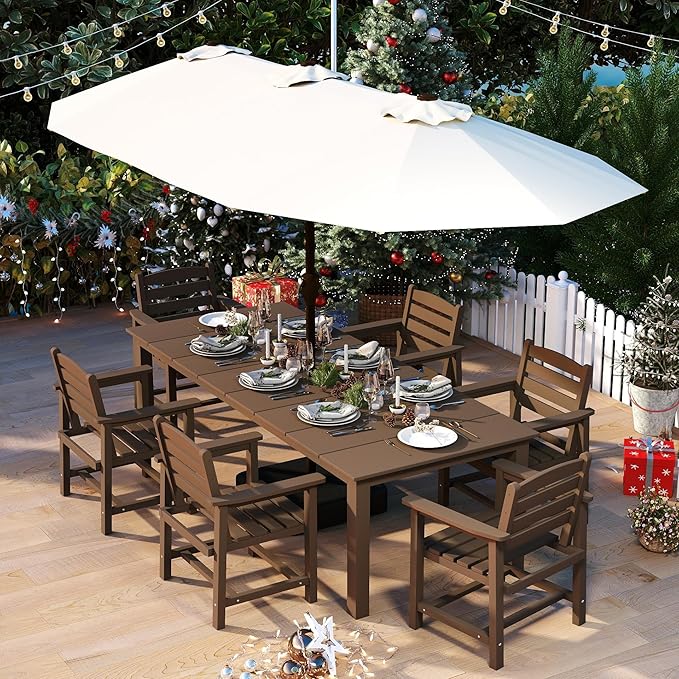 5-Piece Brown Outdoor Dining Set - Image 7