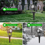 T-SUNUS Christmas Solar Spot Lights Outdoor White 6000K IP65 Waterproof 2-in-1 - Image 5