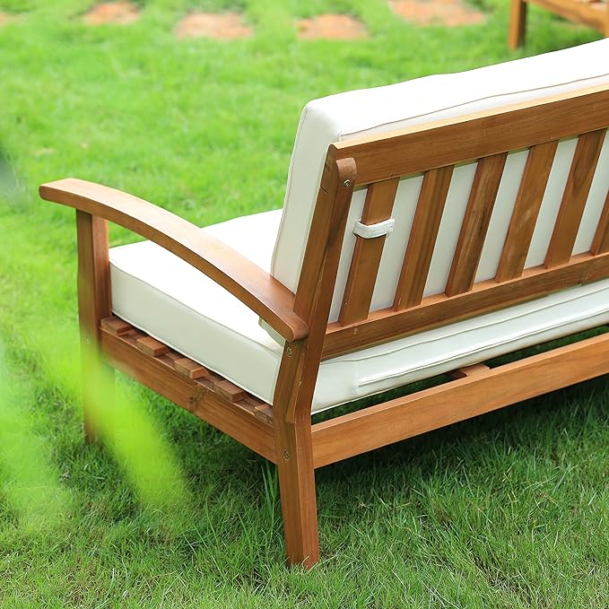 IDZO Laurent 800lbs Capacity Acacia Outdoor Loveseat, FSC Certified 2 Seater - Image 10