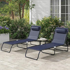 Outsunny Folding Chaise Lounge Chair Set of 2, Patio Sun Tanning Chair - Image 2
