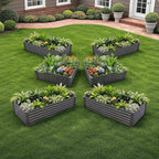 A ANLEOLIFE Set of 6, 18 Inch Tall Quartz Grey Raised Garden Beds Kit, - Image 3
