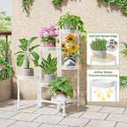 6 Tier Metal Plant Stand, 6 Potted Multiple Flower Pot Holder Shelf, - Image 4