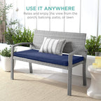 Best Choice Products Outdoor Bench 2-Person Wicker Garden Patio Benches Seating - Image 7