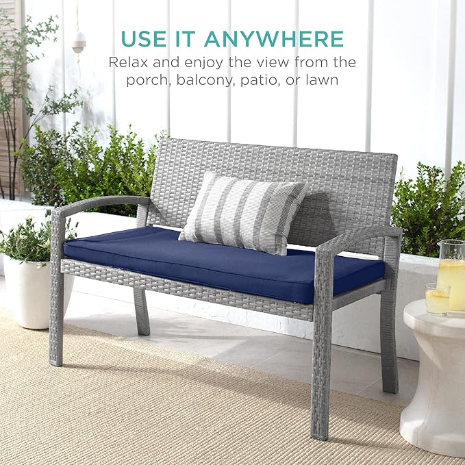 Best Choice Products Outdoor Bench 2-Person Wicker Garden Patio Benches Seating - Image 7