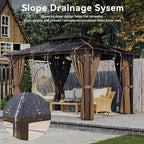 Aoxun 10'x12' Hardtop Gazebo, Aluminum Frame Permanent Pavilion - Image 3