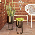 Deco 79 Metal Round Planter - Image 2