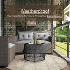 Furniture of America Ysar Boho Rattan Round Coffee Table Outdoor - Image 10