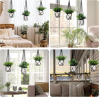 YIBOT 3 Pack Black Macrame Plant Hanger Indoor Hanging Planter Basket - Image 9