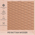 Outsunny Patio Couch PE Wicker Deep Seating Outdoor Sofa - Image 4