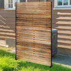 FENCY Metal Privacy Screen 72" H×47" W Natural Wood Color Outdoor Privacy Screen - Image 8