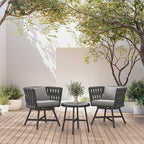 Grand patio Swivel Rope Wicker Chairs Set of 2, Patio Dining Chairs by GrandPatio