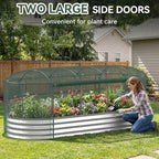 Raised Garden Bed with Self-Watering System, Oval Galvanized Raised Beds - Image 5