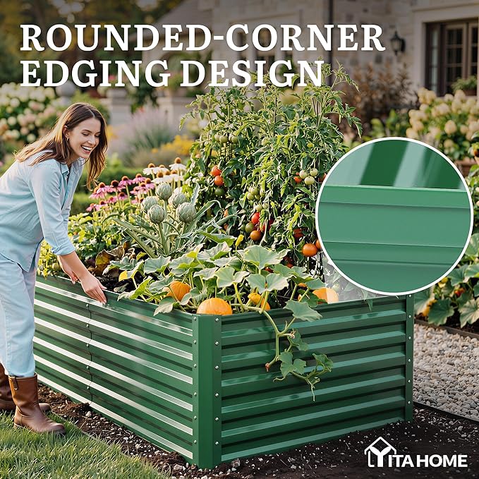 YITAHOME 6x3x2 ft Galvanized Raised Garden Bed Kit, Large Metal Planter Box - Image 5