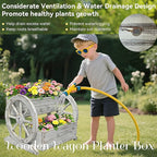 NestNature Wooden Wagon Planter Box, Raised Garden Bed, Decorative Garden - Image 9