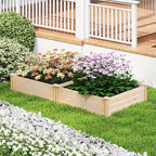 Giantex Raised Garden Bed, Wood Planter Box, Outdoor Square Garden Bed - Image 3