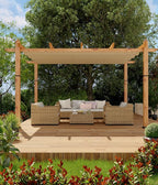 GarveeLife 10 x 13 ft Wood-Grain Outdoor Pergola - Image 2