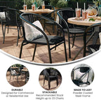EMMA + OLIVER Set of 2 Modern Rattan Indoor/Outdoor Stack Chairs, Stacking - Image 5