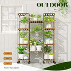 Plant Stand with Wheels Outdoor Indoor Hanging Plant Shelf - Image 4