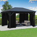 Black Outdoor Curtains for Patio Waterproof by RichSets