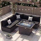 NICESOUL 6 Piece Modern L-Shaped Outdoor Sectional - Image 2