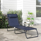 Outsunny Folding Chaise Lounge Chair, Patio Sun Tanning Chair, Outdoor Chaise - Image 2