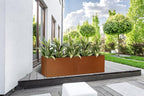 Corten Steel Corner Metal Planter Box L36 x W12 x D16 Rusted Garden Steel - Image 9