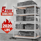 REIBII 2020LBS Garage Shelving Heavy Duty Metal Shelving 5 Tier Storage Shelves - Image 4