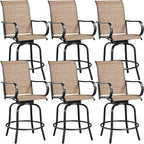 Yaheetech Patio Swivel Bar Stools Outdoor Chairs Set of 6 Outdoor High Bistro by Yaheetech
