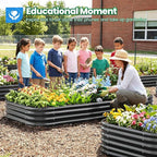 Quictent Galvanized Raised Garden Bed Kit, Strengthened by Crossbar, Dark Gray - Image 3