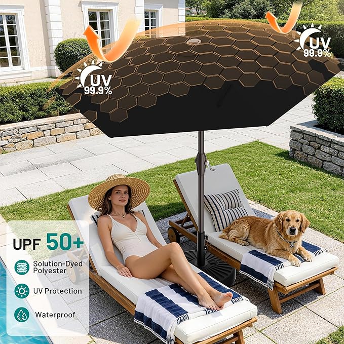 AreShark 7.5FT Patio Umbrella Table Market Umbrella - Image 4