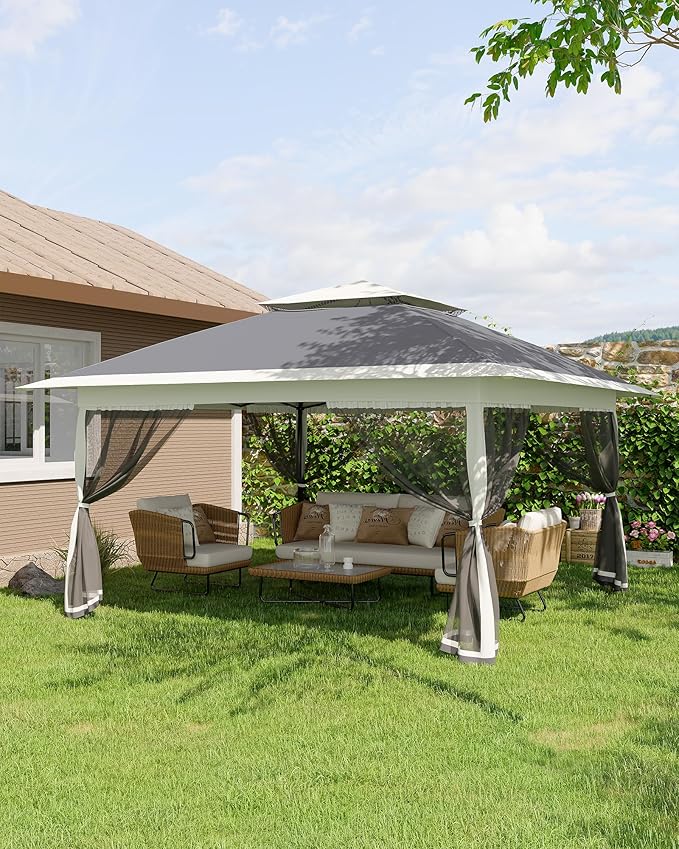 Canopy Tent 13x13 ft, Pop Up Gazebo One-Push Setup - Image 9