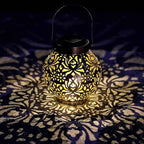 2 Pack Outdoor Solar Hanging Lantern Lights Metal LED Decorative Lamp - Image 8