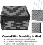 SAND MINE Waterproof Outdoor Rug 6x9 ft, Plastic Reversible Rug, Modern Area Rug - Image 3