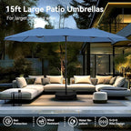 PHI VILLA 15ft Large Patio Umbrellas - Image 3
