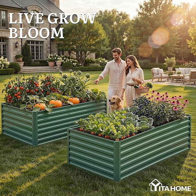 YITAHOME 6x3x2 ft Galvanized Raised Garden Bed Kit, Large Metal Planter Box - Image 2