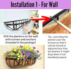 LaLaGreen 24 Inch, 4 Pack Window Boxes Planters – Black Metal Window Boxes - Image 5
