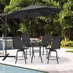 Yaheetech 4 Piece Patio Swivel Bar Stools, Texteline Outdoor Chairs - Image 2