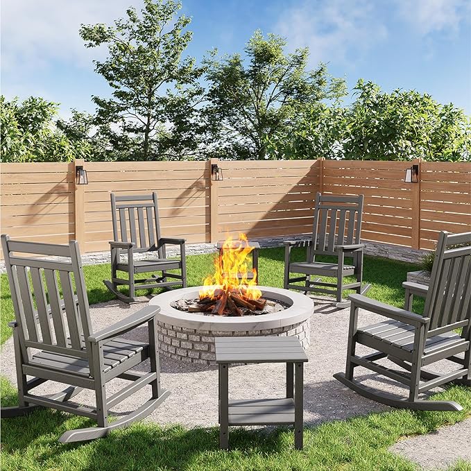 GarveeLife Poly Lumber Rocking Chair Outdoor Set of 4 by GarveeLife