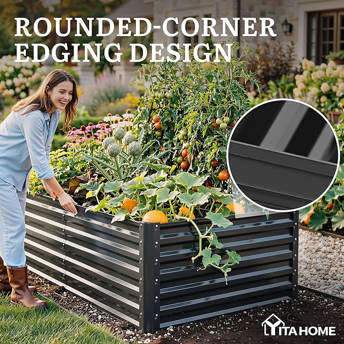 YITAHOME 6pcs 6x3x2 ft Galvanized Raised Garden Bed Kit, Large Metal Planter Box - Image 6