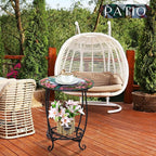 Outdoor Side Table Round Small Mosaic Patio Accent Indoor End Plant Coffee Tea - Image 6