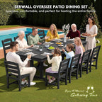 SERWALL Outdoor Dining Table, All Weather HDPE Outdoor Furniture - Image 6