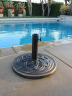 UBP18181-BR 18-Inch Cast Stone Umbrella Base, Made from Rust Free Composite - Image 2