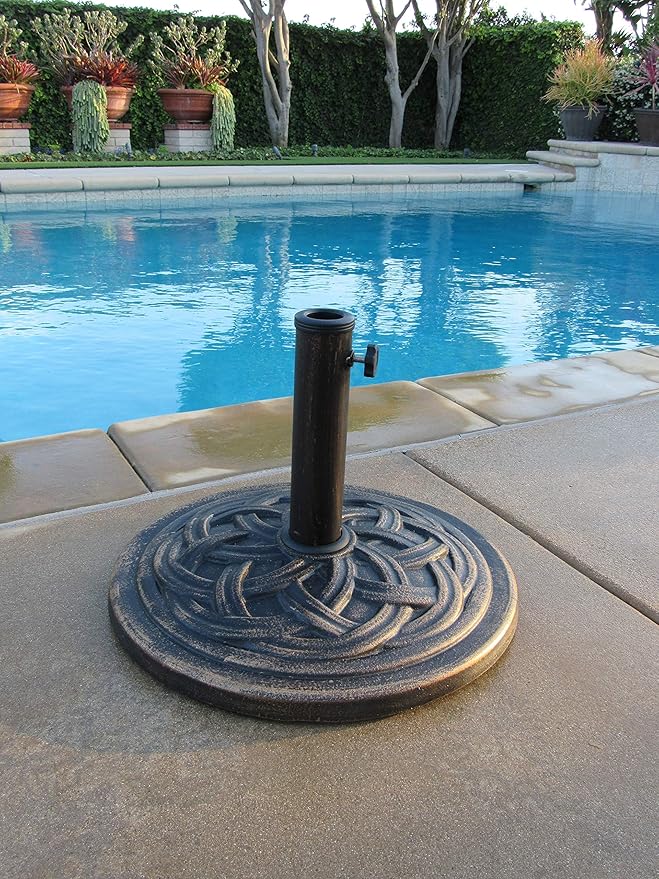 UBP18181-BR 18-Inch Cast Stone Umbrella Base, Made from Rust Free Composite - Image 2